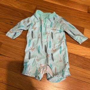 Gerber Mint Green Surf Zip-Up Rashguard Romper